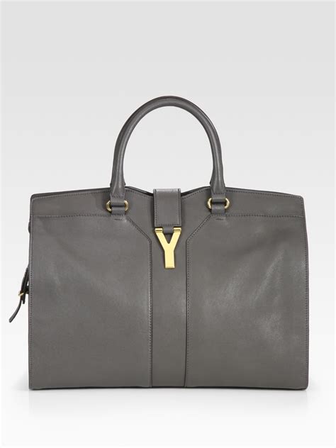 authentic ysl large cabas chyc bag|SAINT LAURENT Leather Large Cabas Chyc Grey.